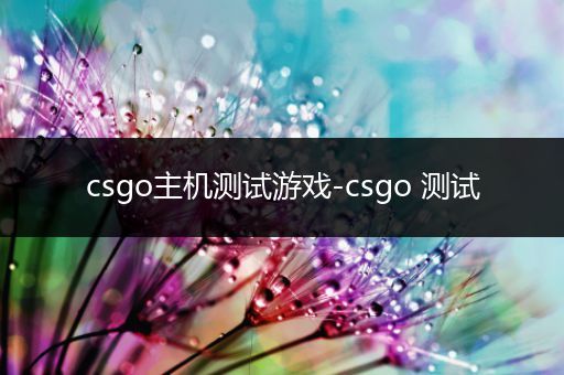 csgo主机测试游戏-csgo 测试