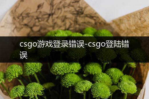 csgo游戏登录错误-csgo登陆错误