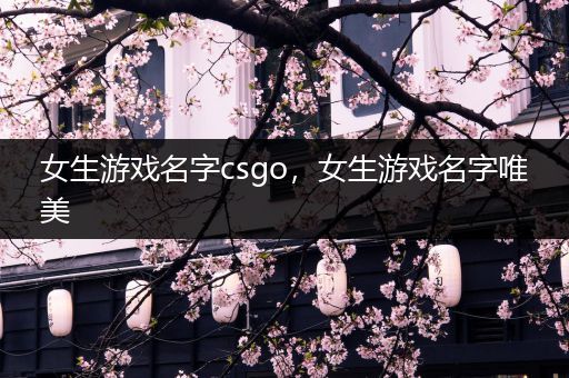 女生游戏名字csgo，女生游戏名字唯美