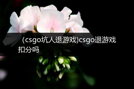 （csgo坑人退游戏)csgo退游戏扣分吗