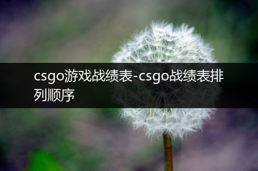 csgo游戏战绩表-csgo战绩表排列顺序