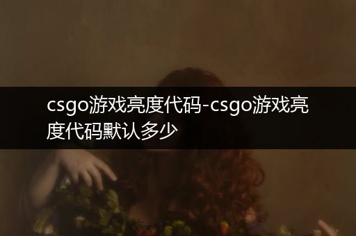 csgo游戏亮度代码-csgo游戏亮度代码默认多少