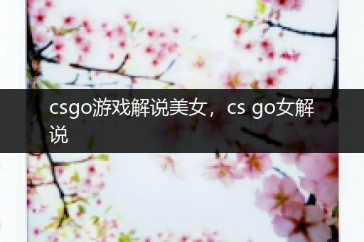 csgo游戏解说美女，cs go女解说