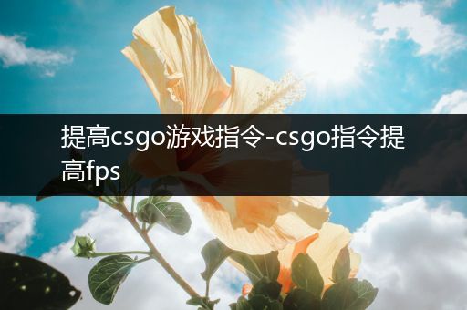 提高csgo游戏指令-csgo指令提高fps