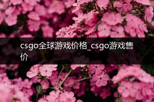 csgo全球游戏价格_csgo游戏售价