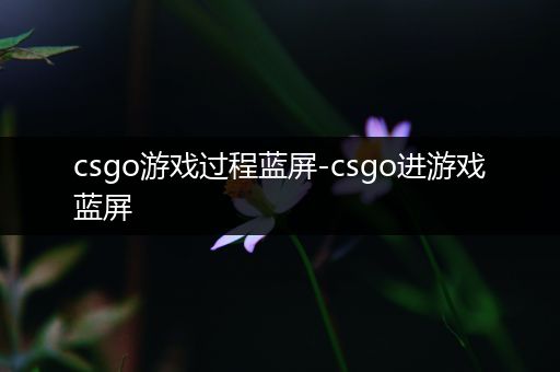 csgo游戏过程蓝屏-csgo进游戏蓝屏