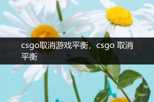 csgo取消游戏平衡，csgo 取消平衡