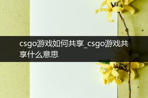 csgo游戏如何共享_csgo游戏共享什么意思