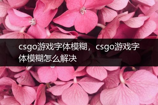 csgo游戏字体模糊，csgo游戏字体模糊怎么解决