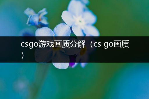 csgo游戏画质分解（cs go画质）