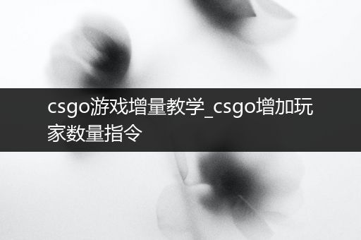 csgo游戏增量教学_csgo增加玩家数量指令