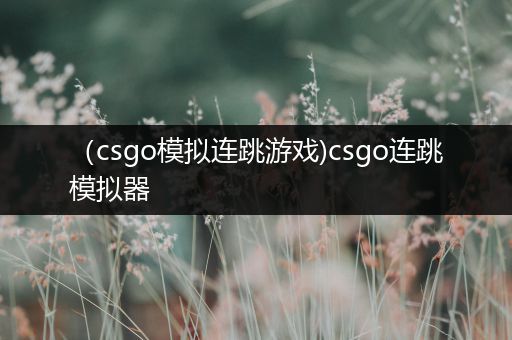 （csgo模拟连跳游戏)csgo连跳模拟器