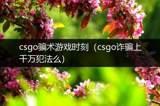 csgo骗术游戏时刻（csgo诈骗上千万犯法么）