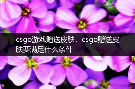 csgo游戏赠送皮肤，csgo赠送皮肤要满足什么条件