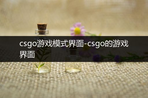 csgo游戏模式界面-csgo的游戏界面