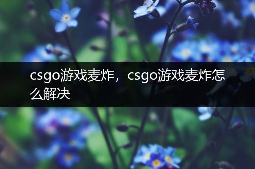 csgo游戏麦炸，csgo游戏麦炸怎么解决