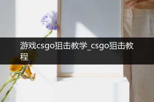 游戏csgo狙击教学_csgo狙击教程