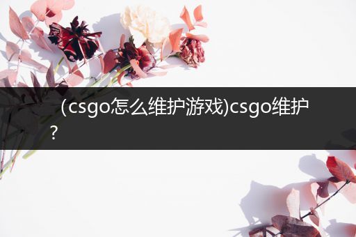 （csgo怎么维护游戏)csgo维护?