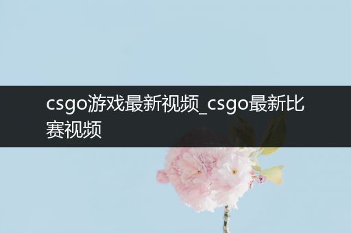 csgo游戏最新视频_csgo最新比赛视频