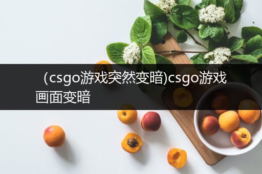 （csgo游戏突然变暗)csgo游戏画面变暗