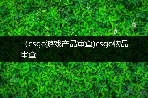 （csgo游戏产品审查)csgo物品审查