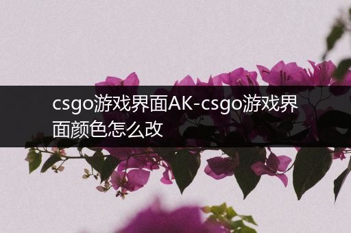 csgo游戏界面AK-csgo游戏界面颜色怎么改