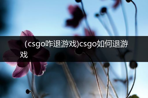 （csgo咋退游戏)csgo如何退游戏