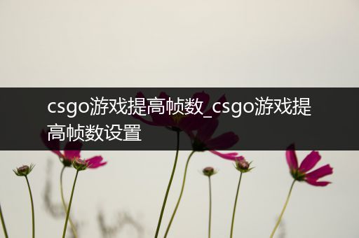 csgo游戏提高帧数_csgo游戏提高帧数设置