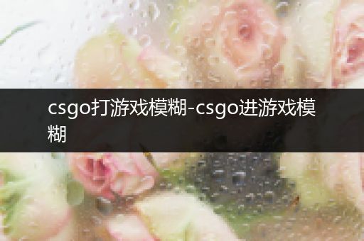 csgo打游戏模糊-csgo进游戏模糊