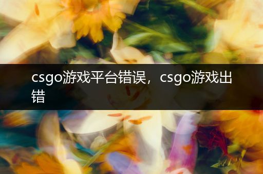 csgo游戏平台错误，csgo游戏出错