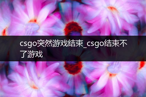 csgo突然游戏结束_csgo结束不了游戏