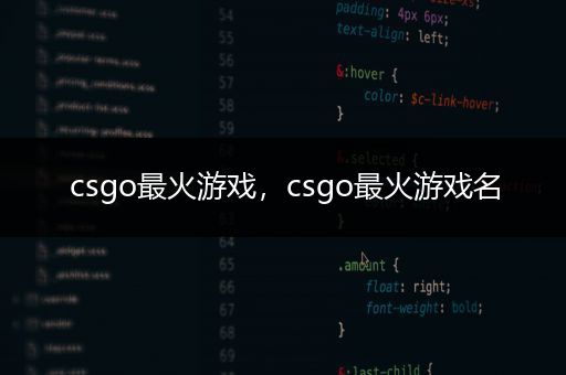 csgo最火游戏，csgo最火游戏名