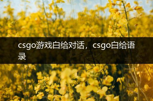 csgo游戏白给对话，csgo白给语录