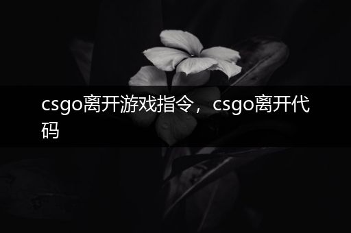 csgo离开游戏指令，csgo离开代码