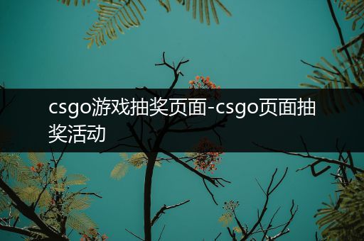 csgo游戏抽奖页面-csgo页面抽奖活动