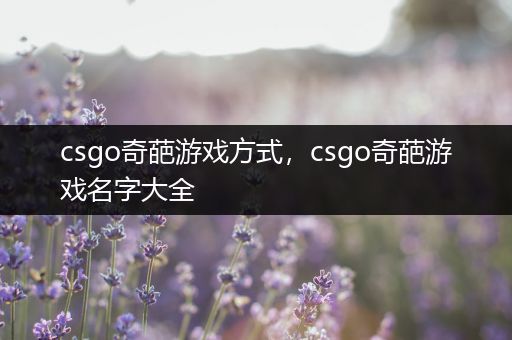 csgo奇葩游戏方式，csgo奇葩游戏名字大全