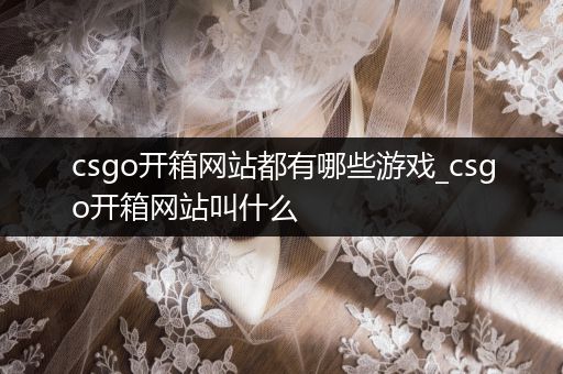 csgo开箱网站都有哪些游戏_csgo开箱网站叫什么