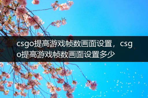csgo提高游戏帧数画面设置，csgo提高游戏帧数画面设置多少