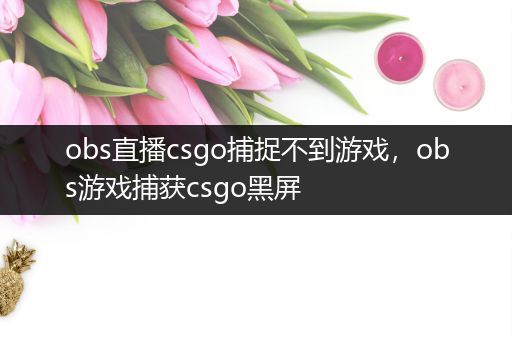 obs直播csgo捕捉不到游戏，obs游戏捕获csgo黑屏