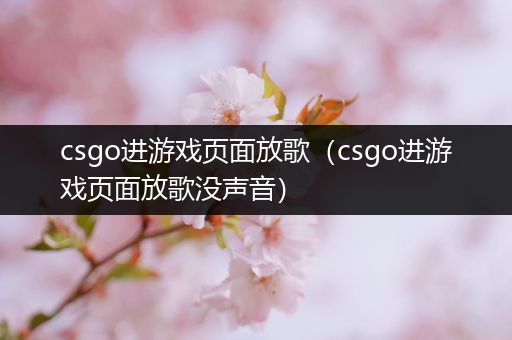 csgo进游戏页面放歌（csgo进游戏页面放歌没声音）