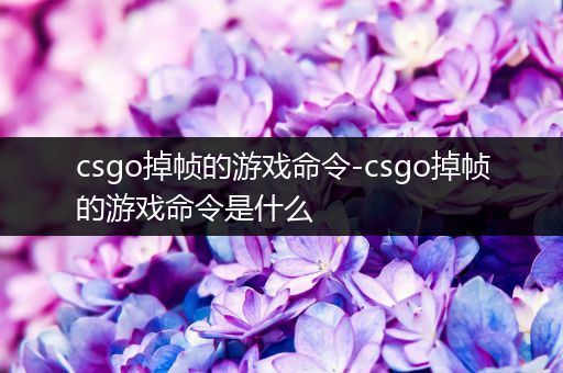 csgo掉帧的游戏命令-csgo掉帧的游戏命令是什么