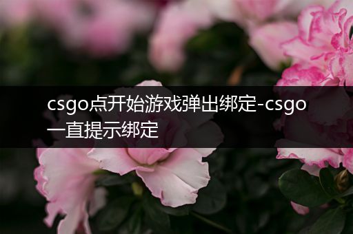 csgo点开始游戏弹出绑定-csgo一直提示绑定