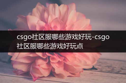 csgo社区服哪些游戏好玩-csgo社区服哪些游戏好玩点