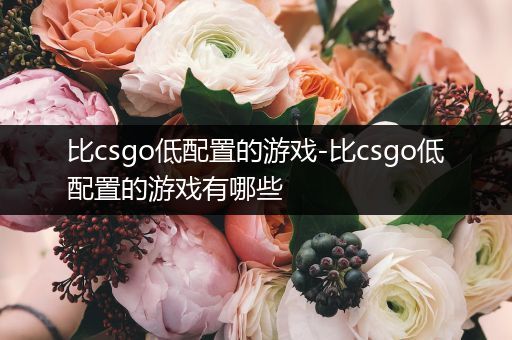 比csgo低配置的游戏-比csgo低配置的游戏有哪些