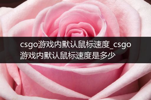 csgo游戏内默认鼠标速度_csgo游戏内默认鼠标速度是多少