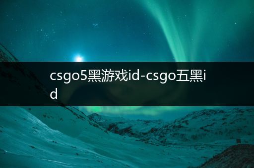 csgo5黑游戏id-csgo五黑id