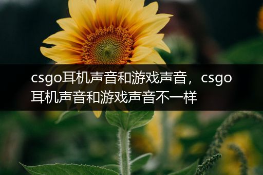 csgo耳机声音和游戏声音，csgo耳机声音和游戏声音不一样