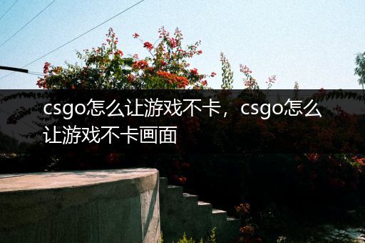 csgo怎么让游戏不卡，csgo怎么让游戏不卡画面