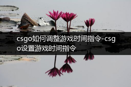 csgo如何调整游戏时间指令-csgo设置游戏时间指令