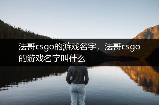 法哥csgo的游戏名字，法哥csgo的游戏名字叫什么